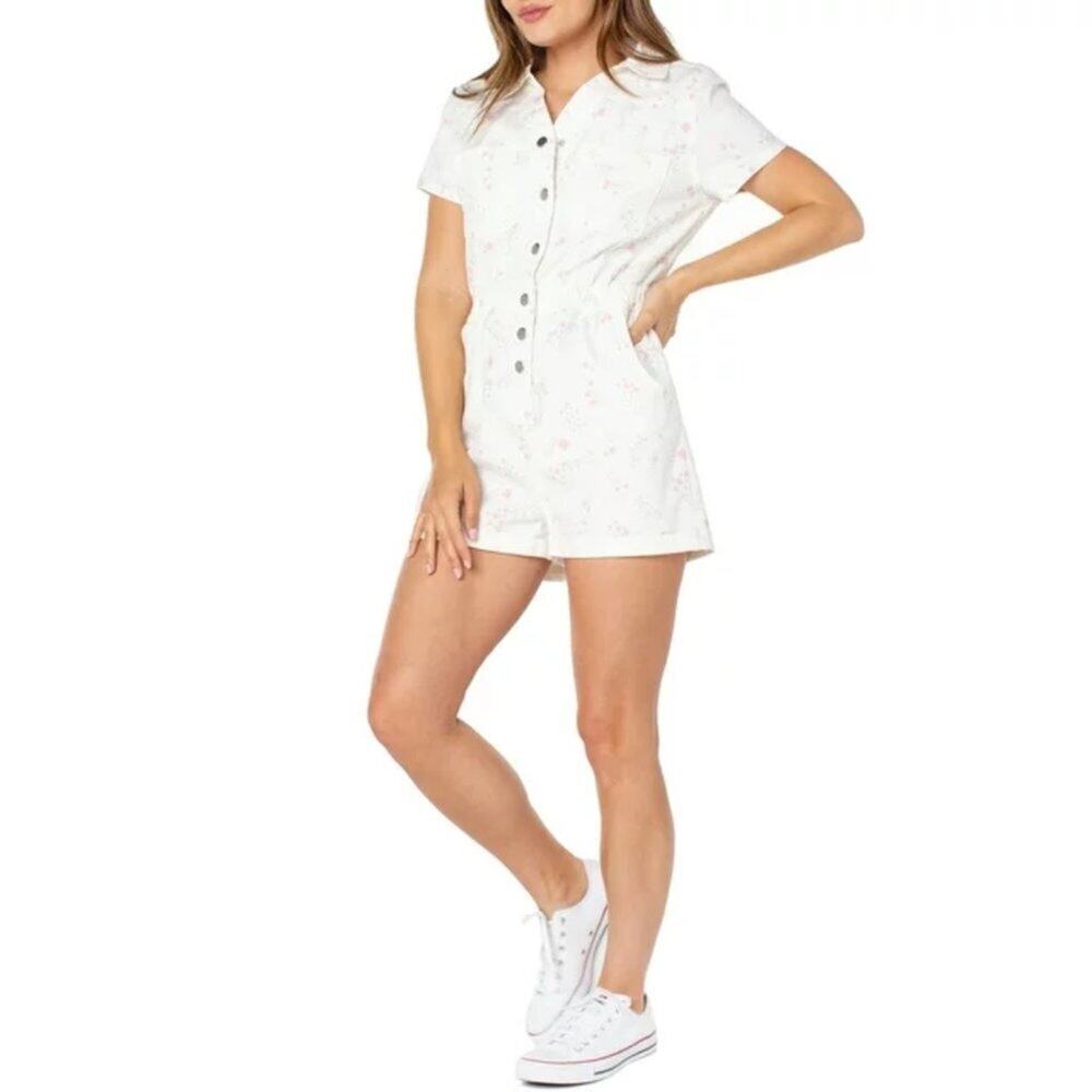 Celebrity Pink Romper Cottagecore Utility Homestead Chic Feminine - Size 7/8